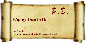 Pápay Dominik névjegykártya